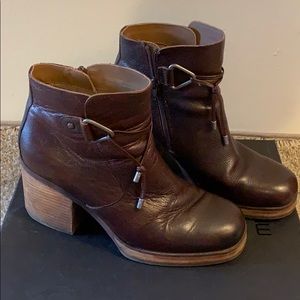 Stacked leather boots